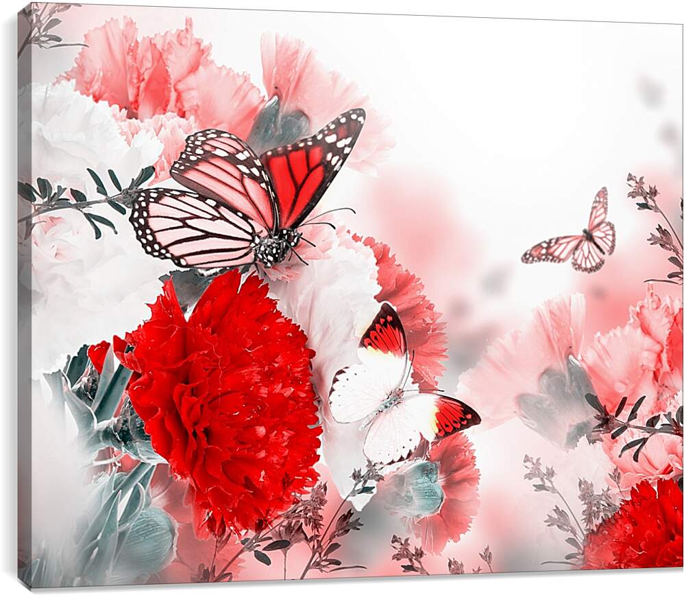 Постер и плакат - Яркая красная бабочка