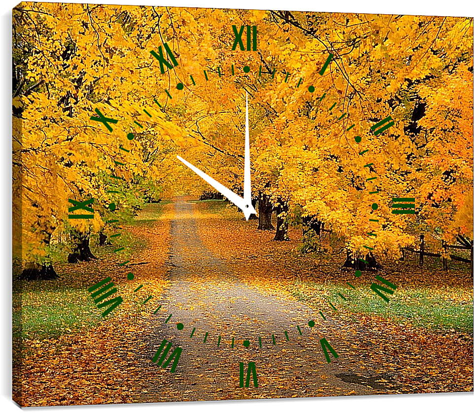 Часы картина - Дорога в осень