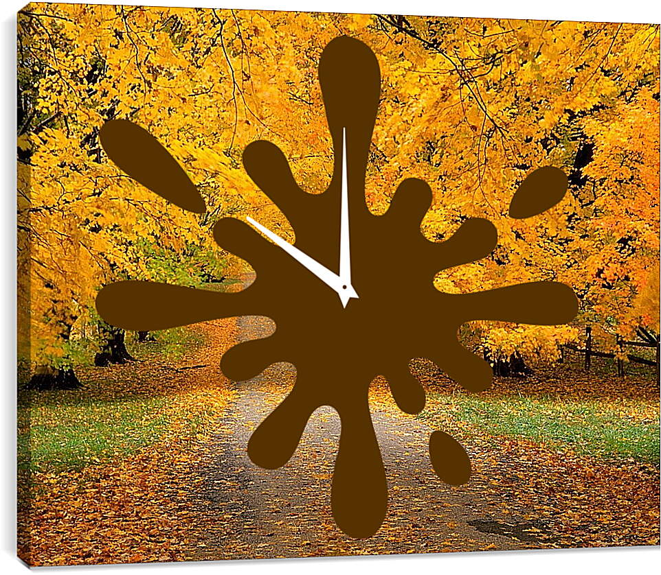 Часы картина - Дорога в осень