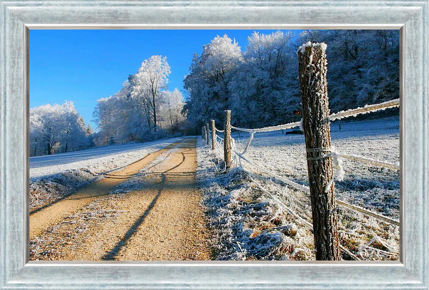 Картина в раме - Зима