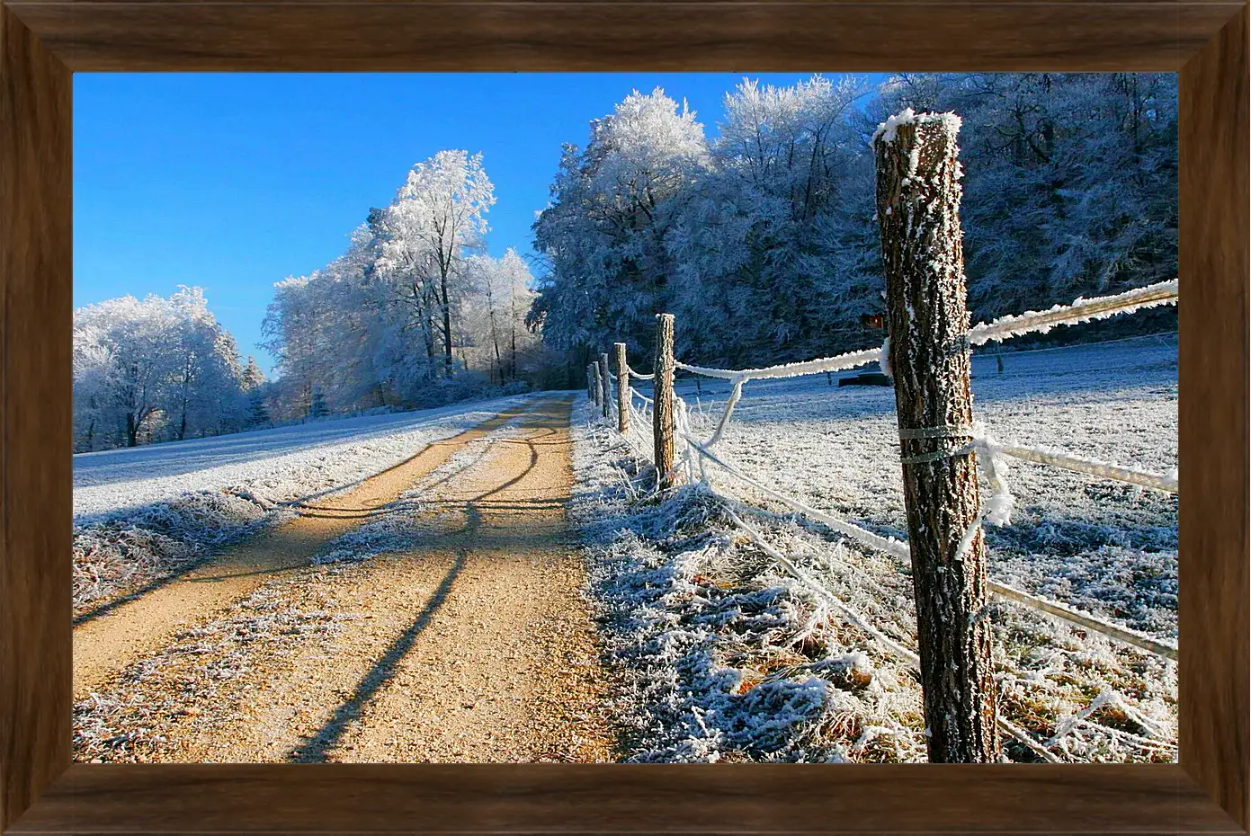 Картина в раме - Зима