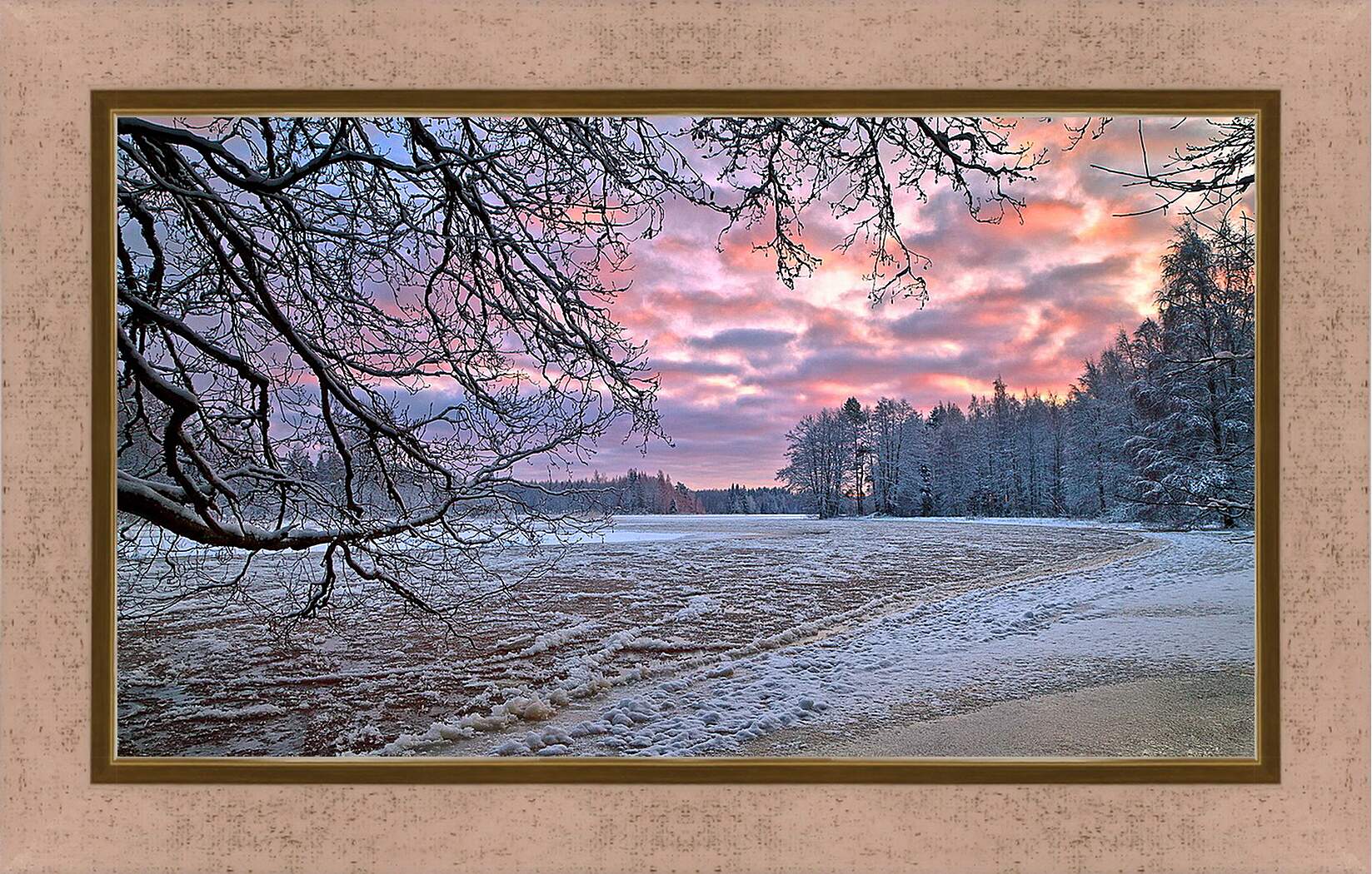 Картина в раме - Зима