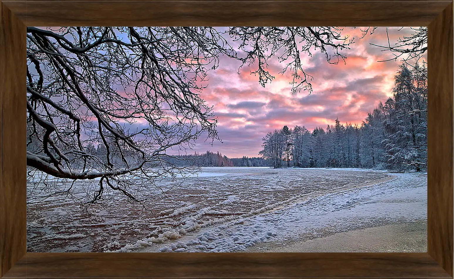 Картина в раме - Зима