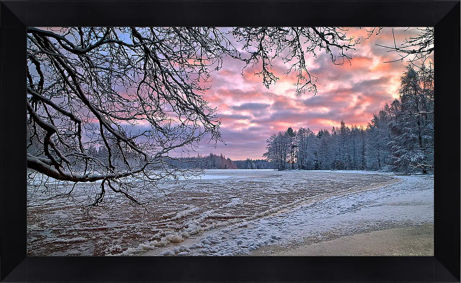 Картина в раме - Зима