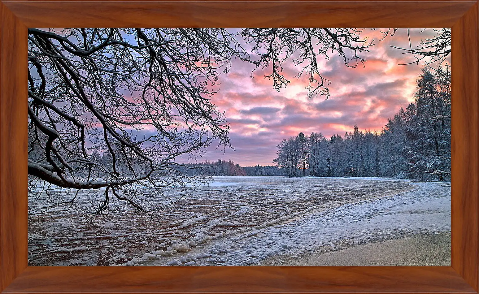 Картина в раме - Зима