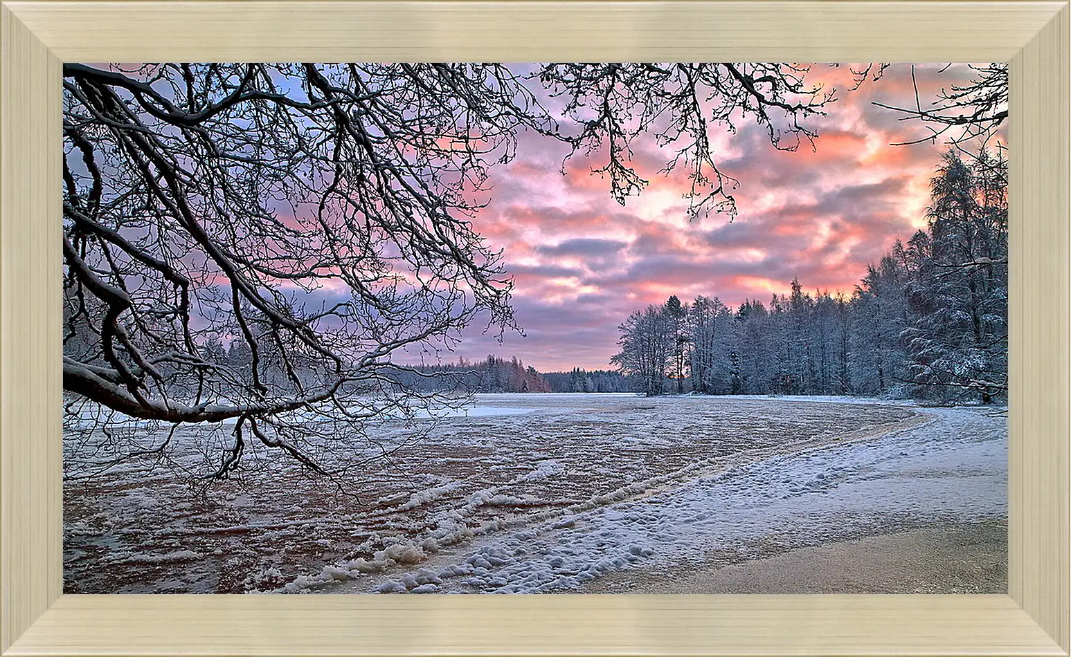 Картина в раме - Зима