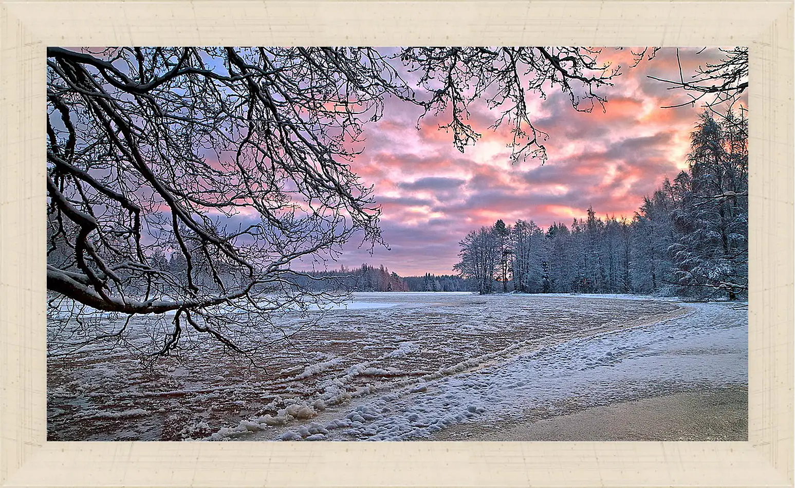 Картина в раме - Зима