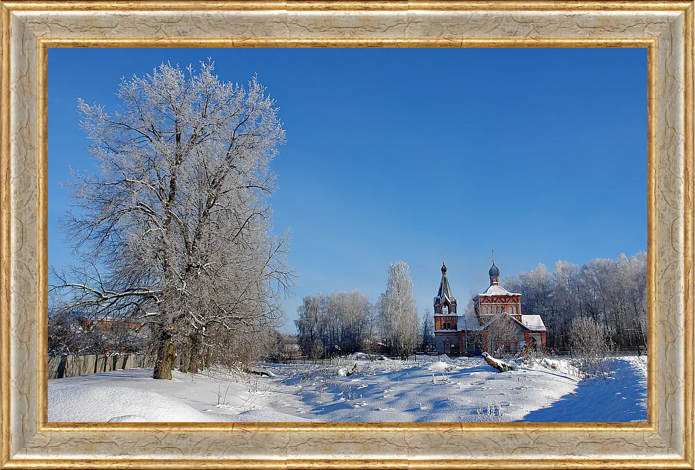 Картина в раме - Зима