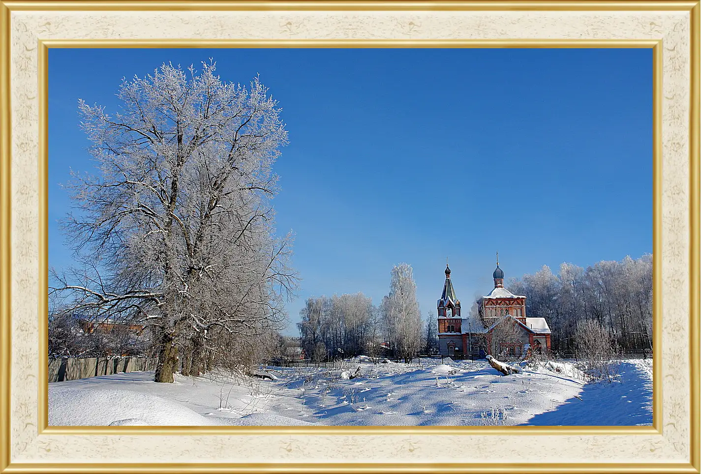 Картина в раме - Зима