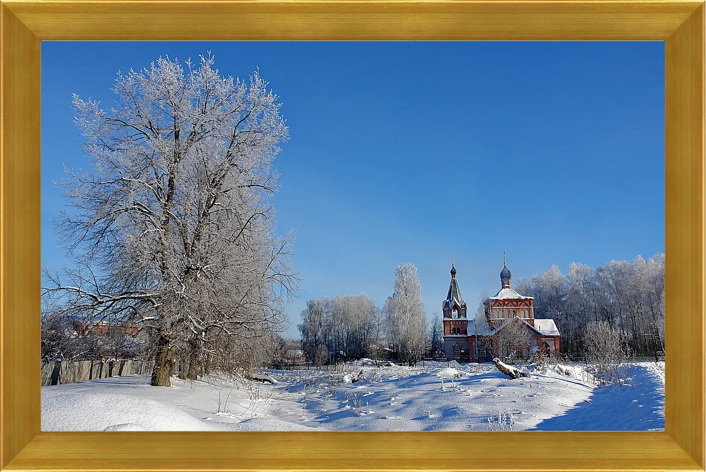 Картина в раме - Зима