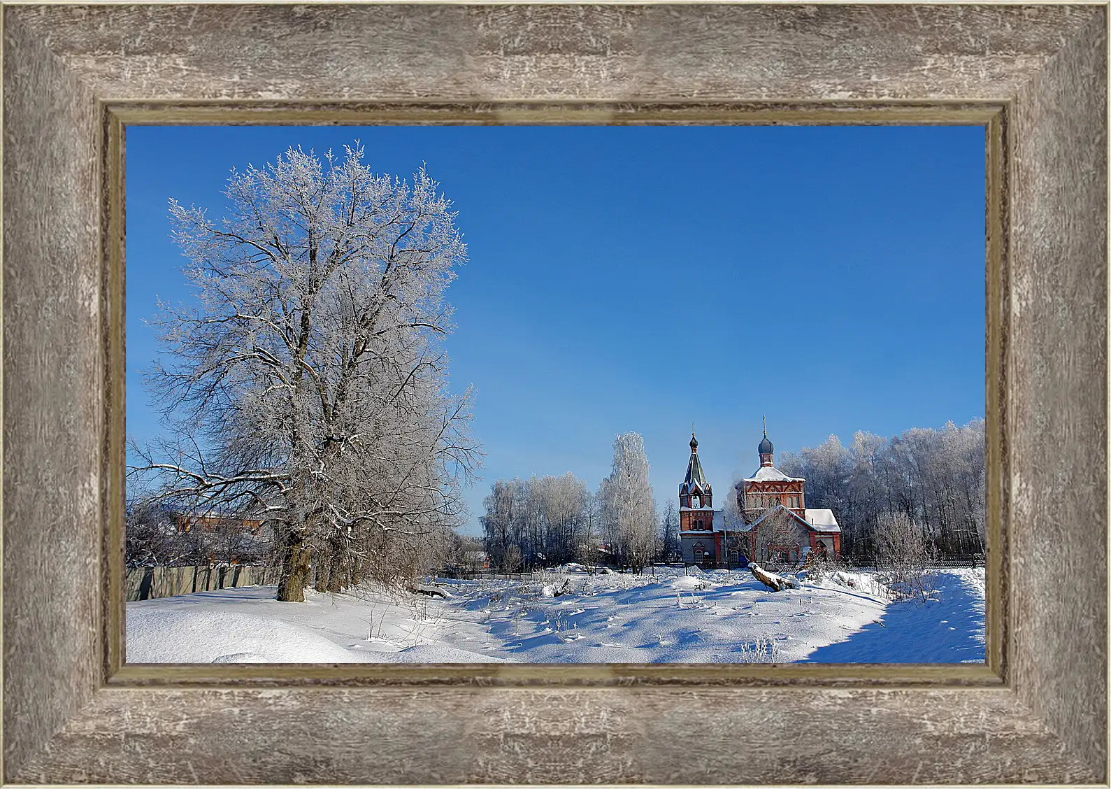Картина в раме - Зима