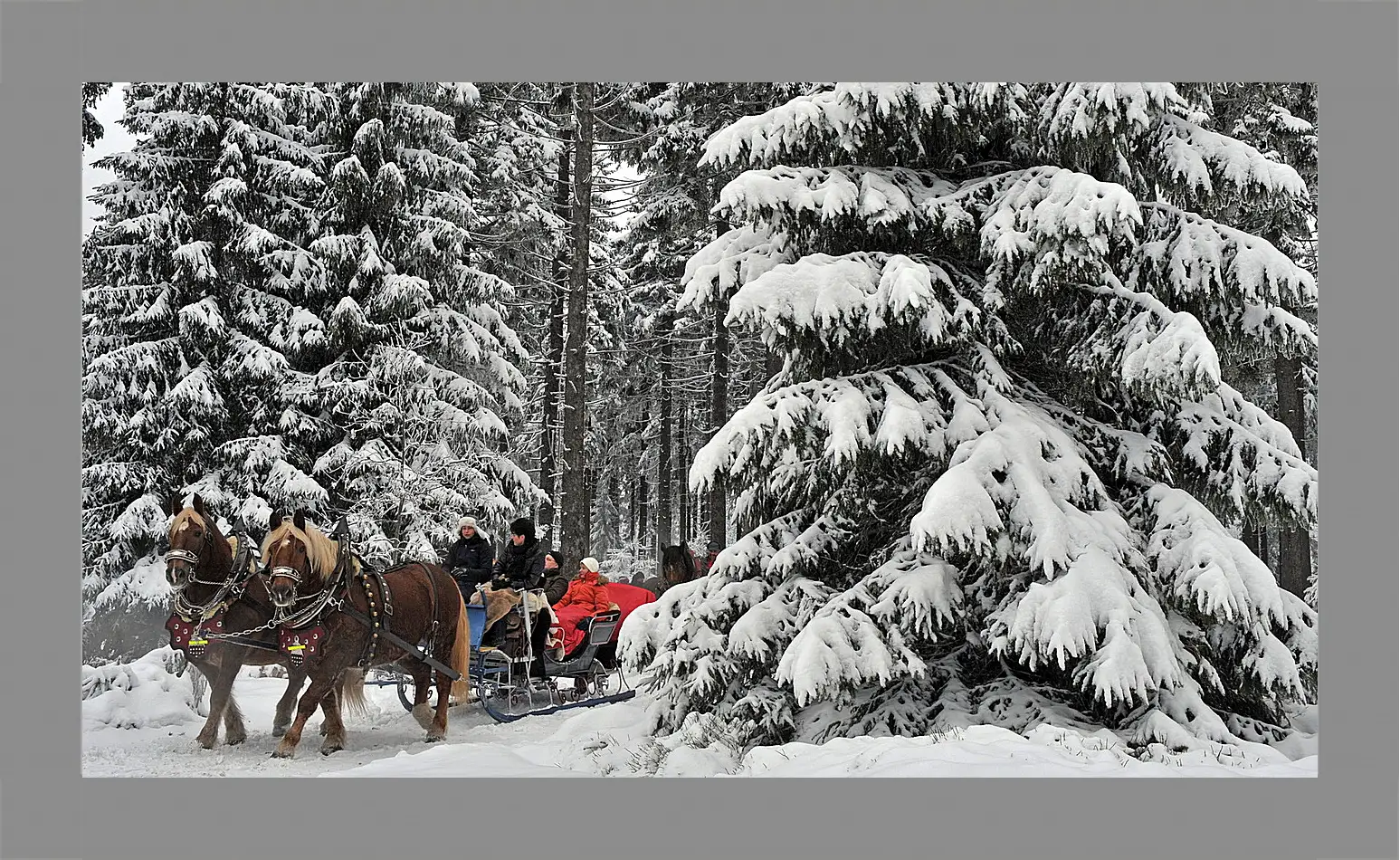 Картина в раме - Зима