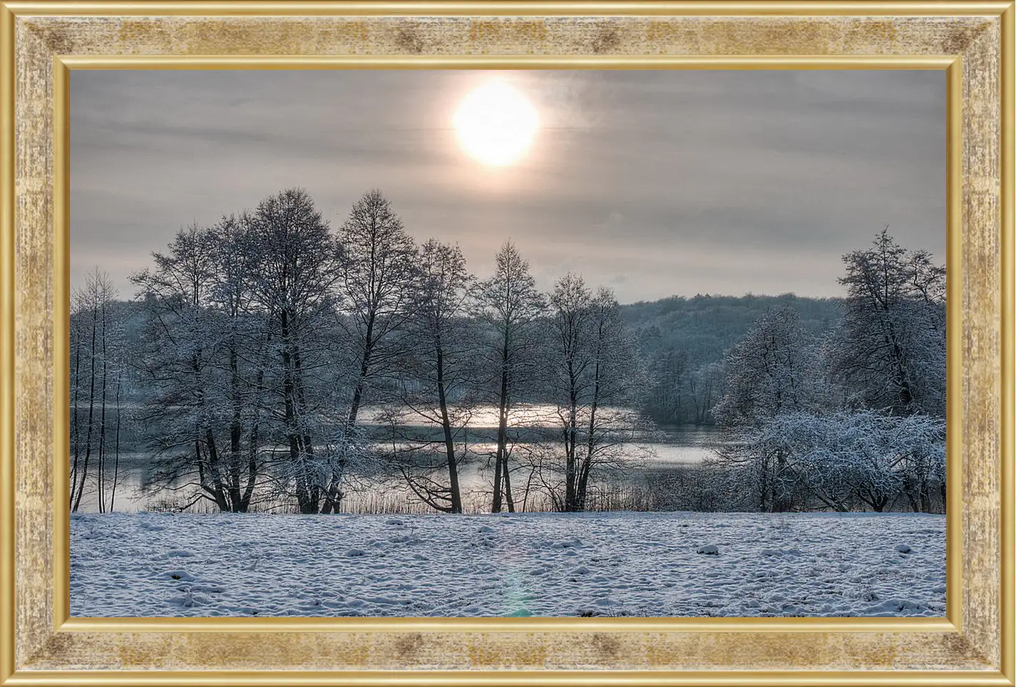 Картина в раме - Зима