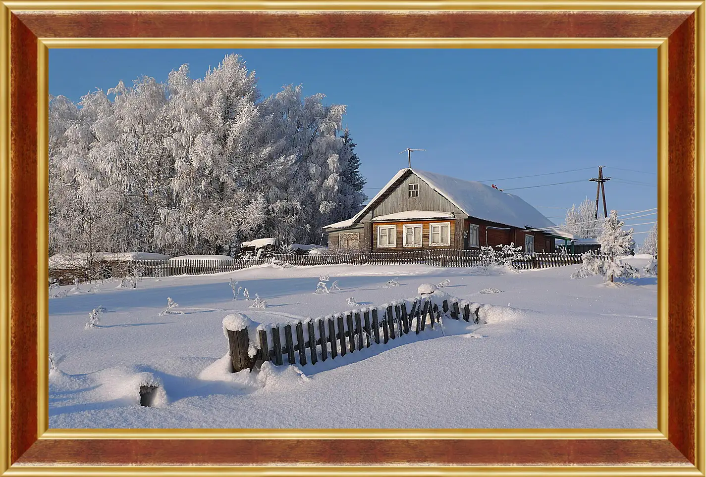 Картина в раме - Зима