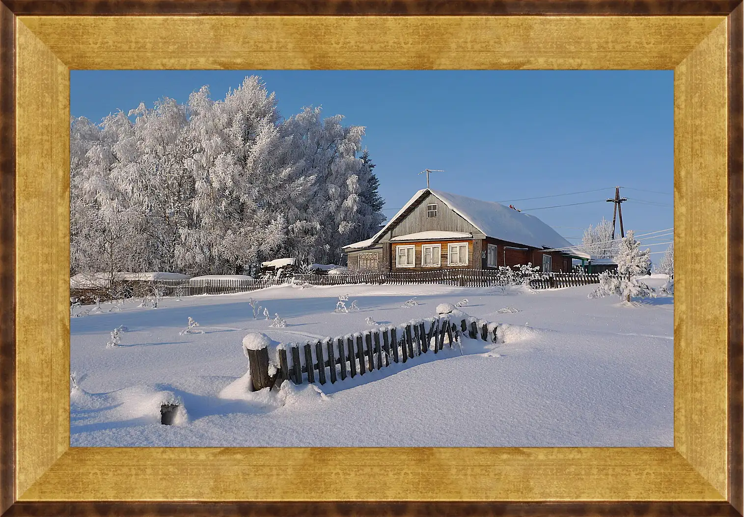 Картина в раме - Зима