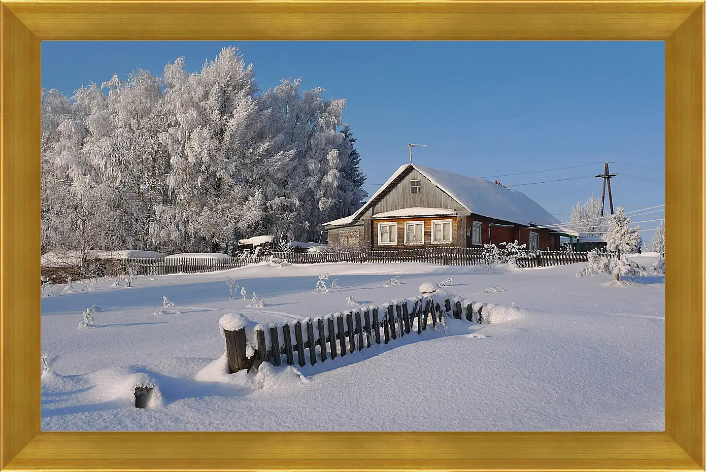 Картина в раме - Зима