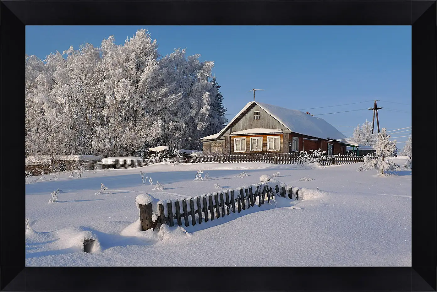 Картина в раме - Зима