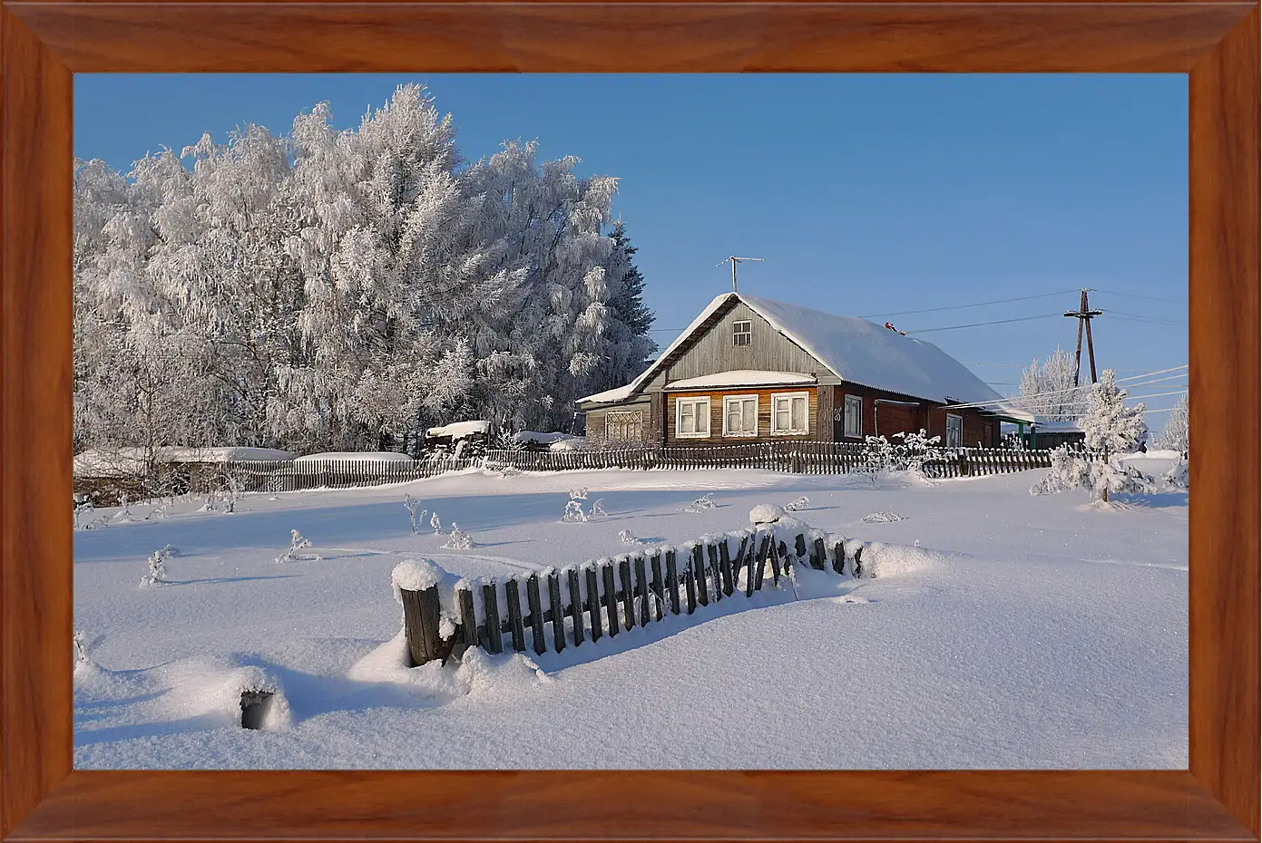 Картина в раме - Зима