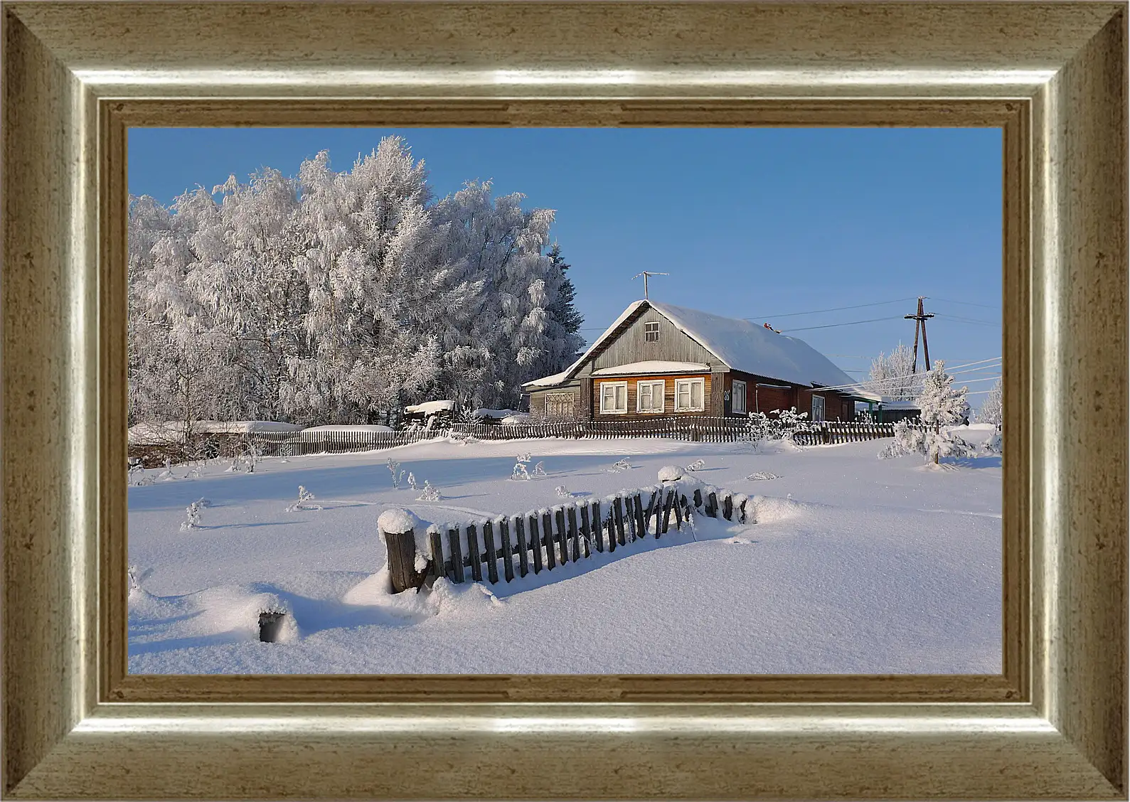 Картина в раме - Зима