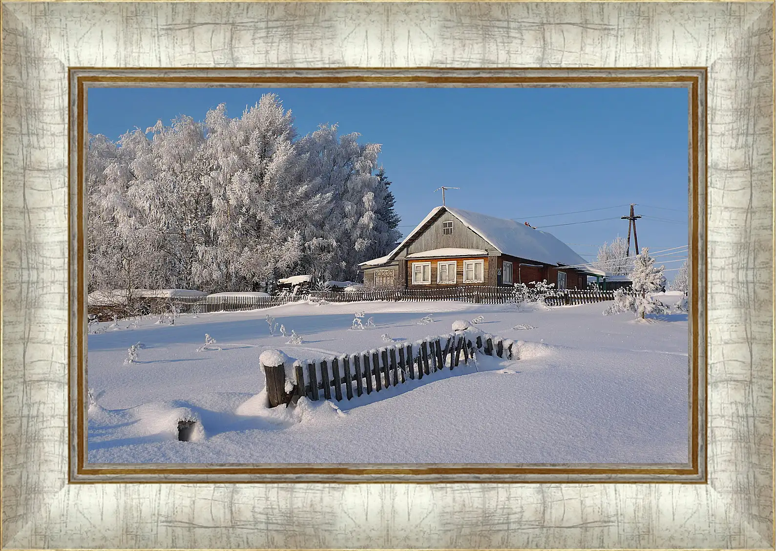 Картина в раме - Зима