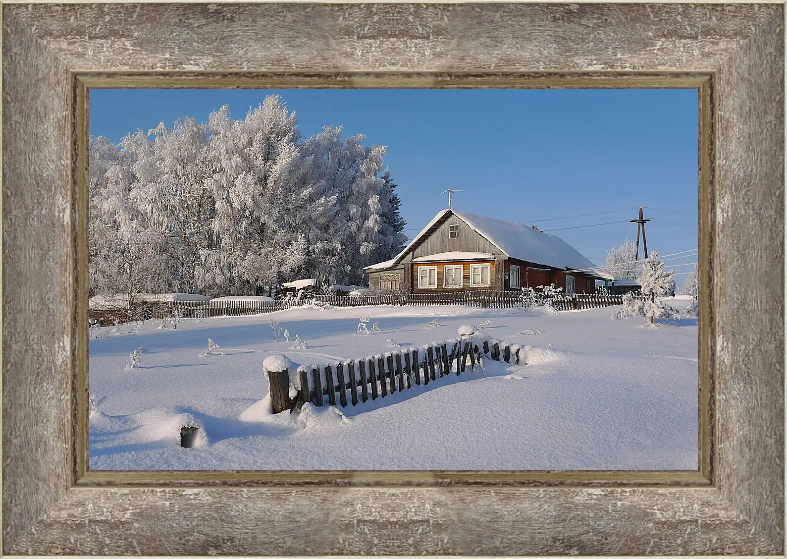 Картина в раме - Зима