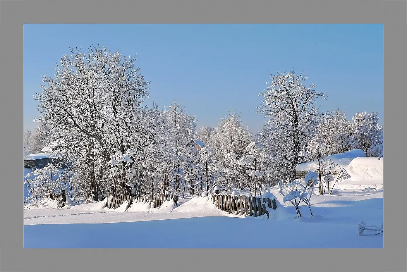 Картина в раме - Зима