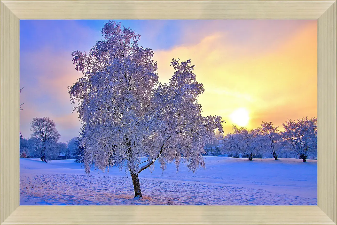 Картина в раме - Зима