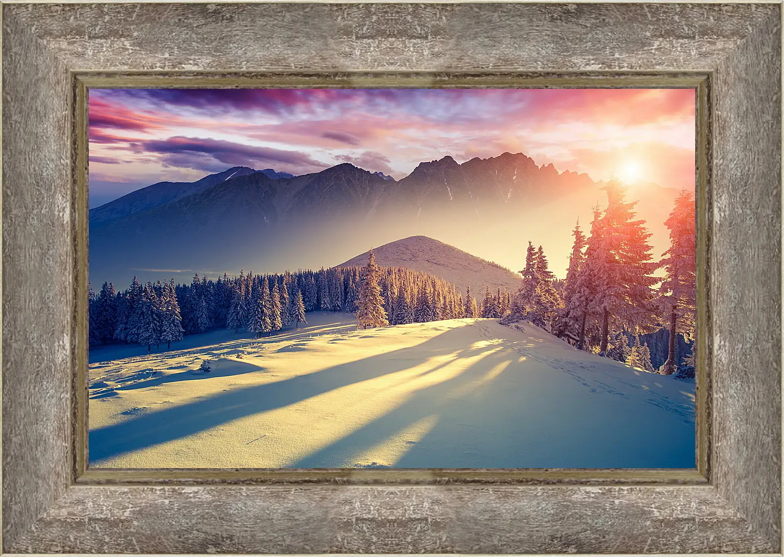 Картина в раме - Зима
