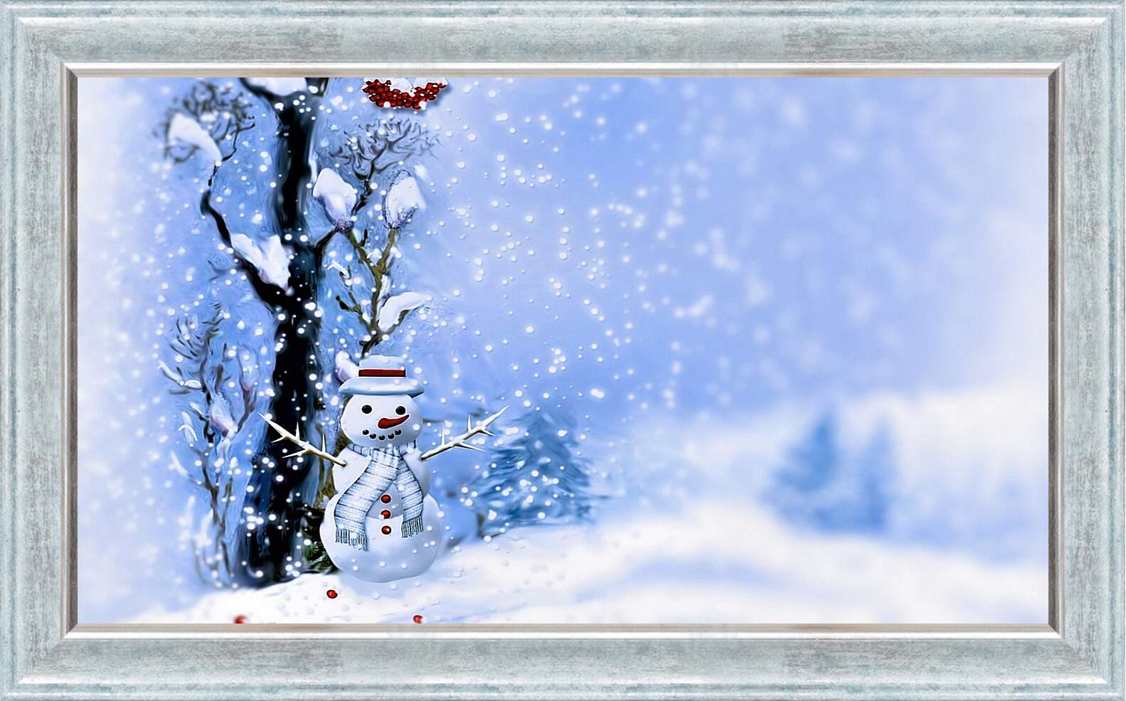 Картина в раме - Зима