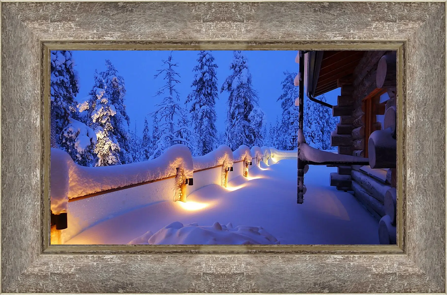 Картина в раме - Зима