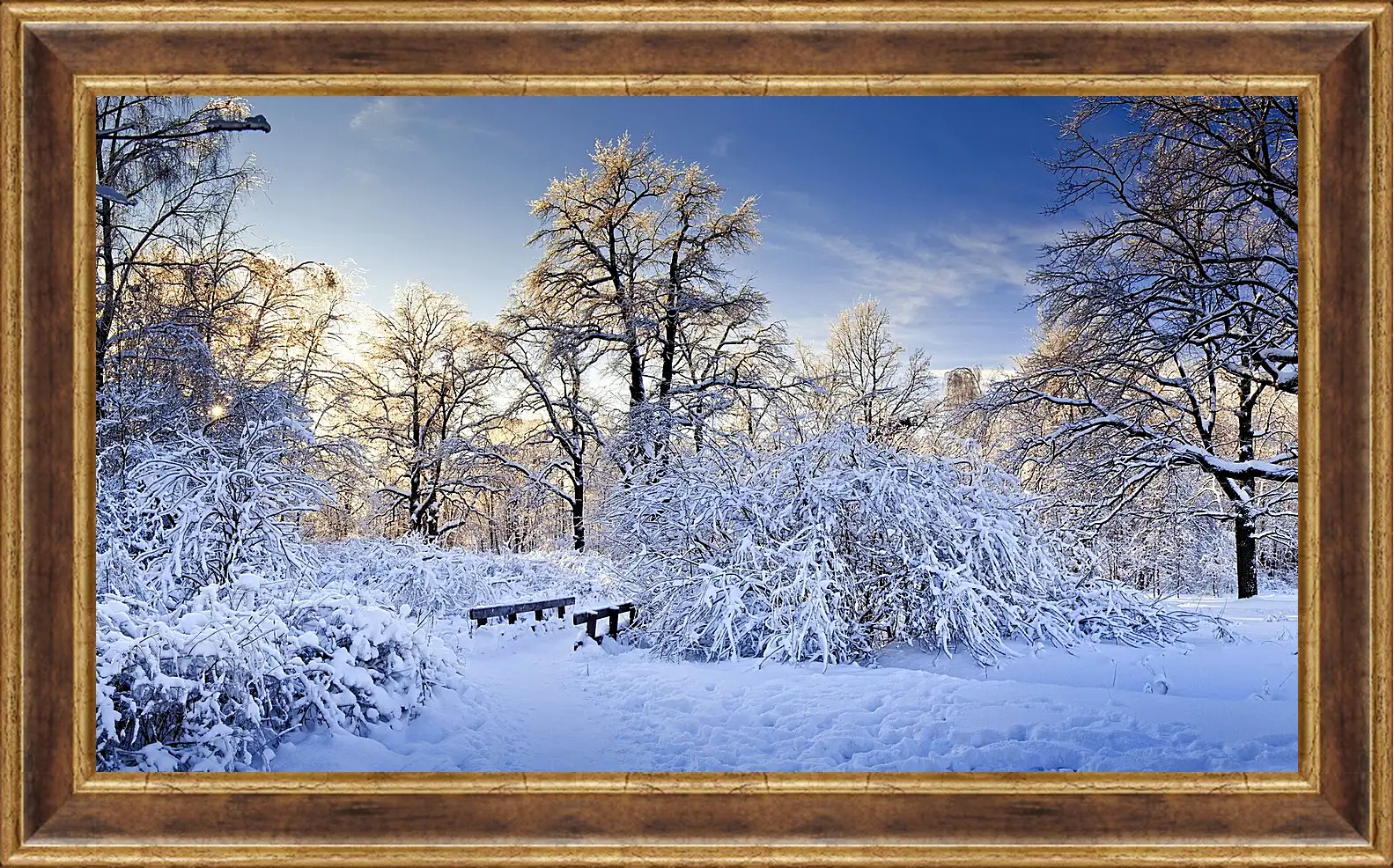 Картина в раме - Зима