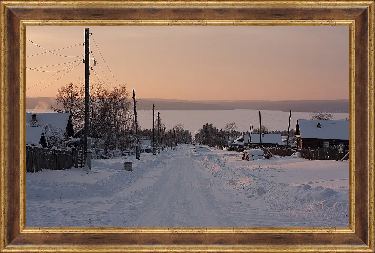 Картина в раме - Зима