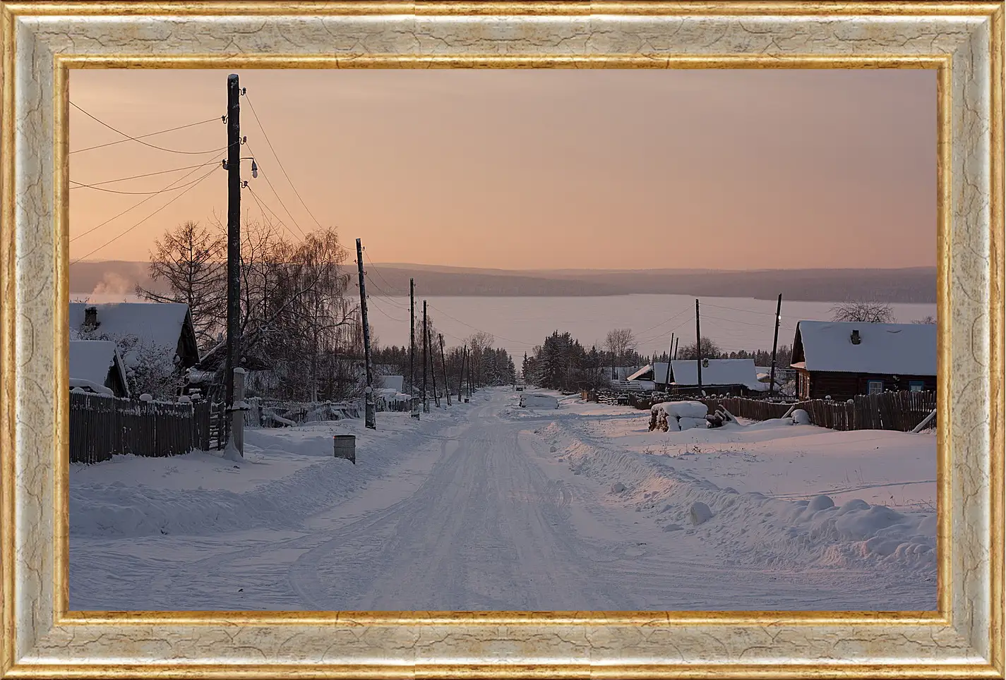 Картина в раме - Зима