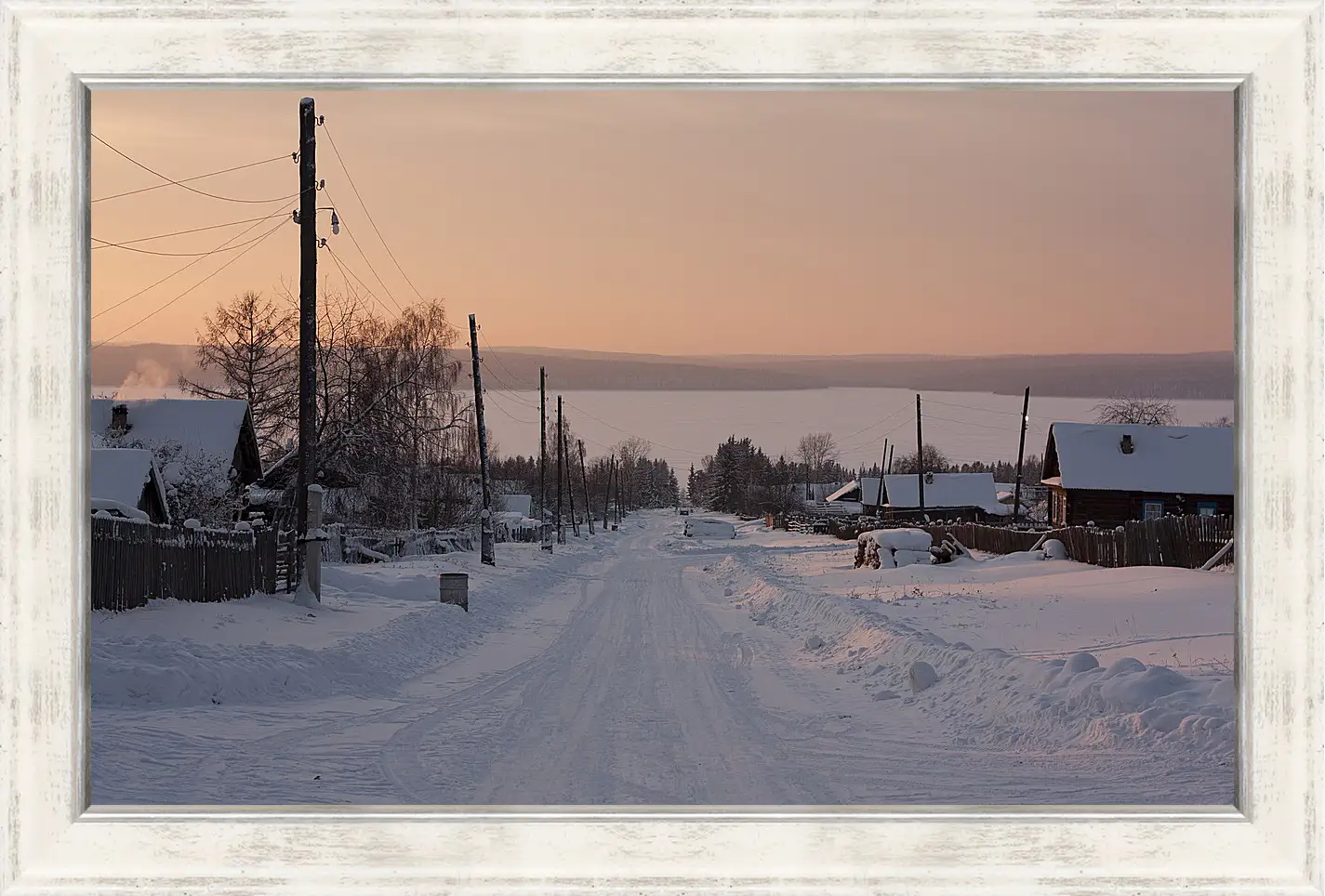 Картина в раме - Зима