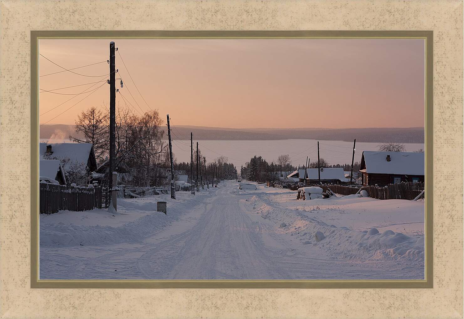 Картина в раме - Зима