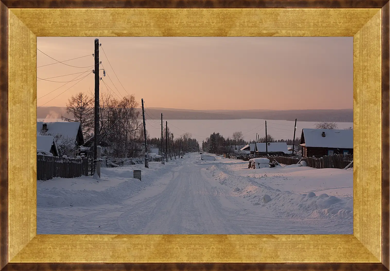 Картина в раме - Зима