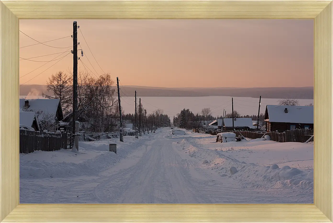 Картина в раме - Зима