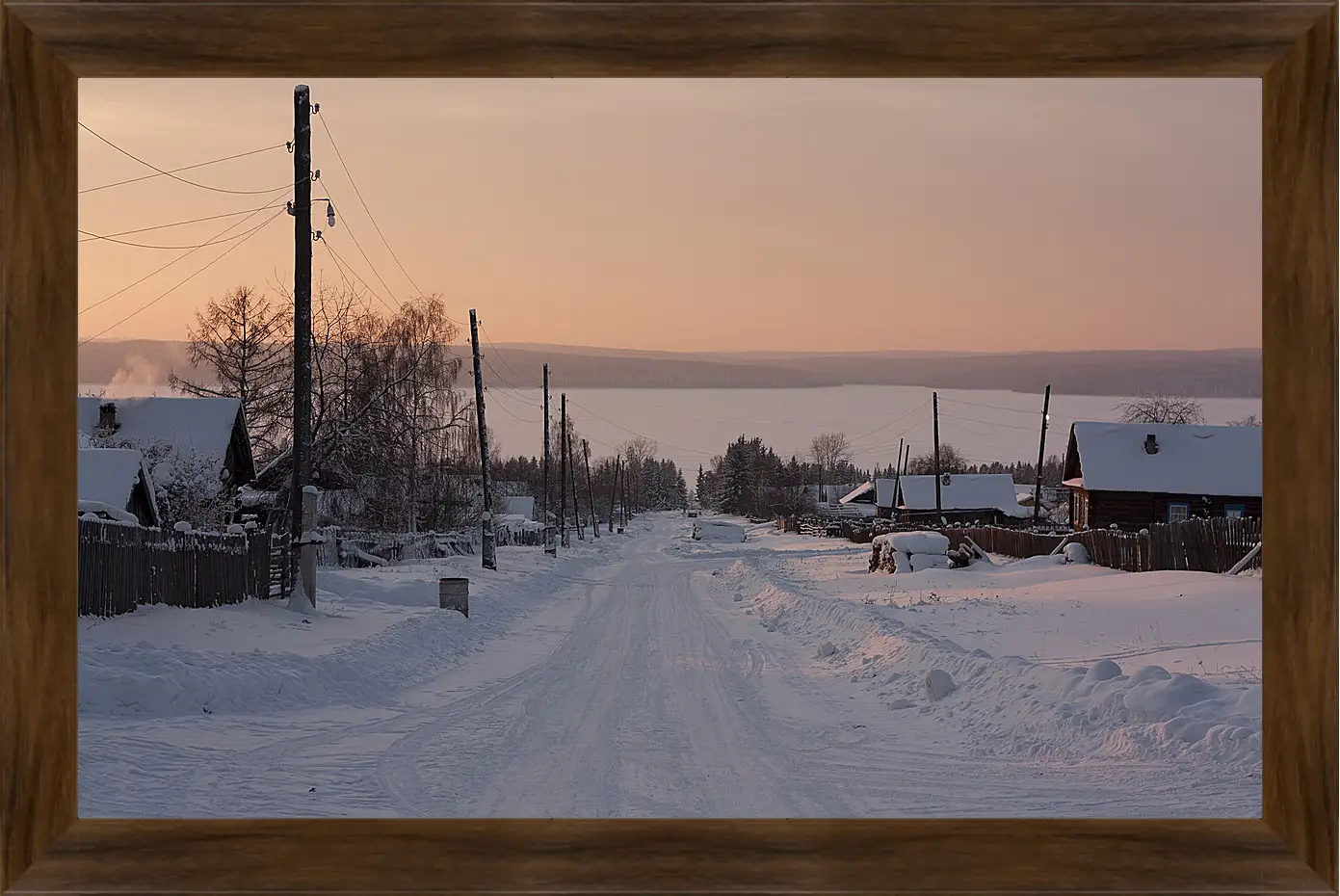 Картина в раме - Зима