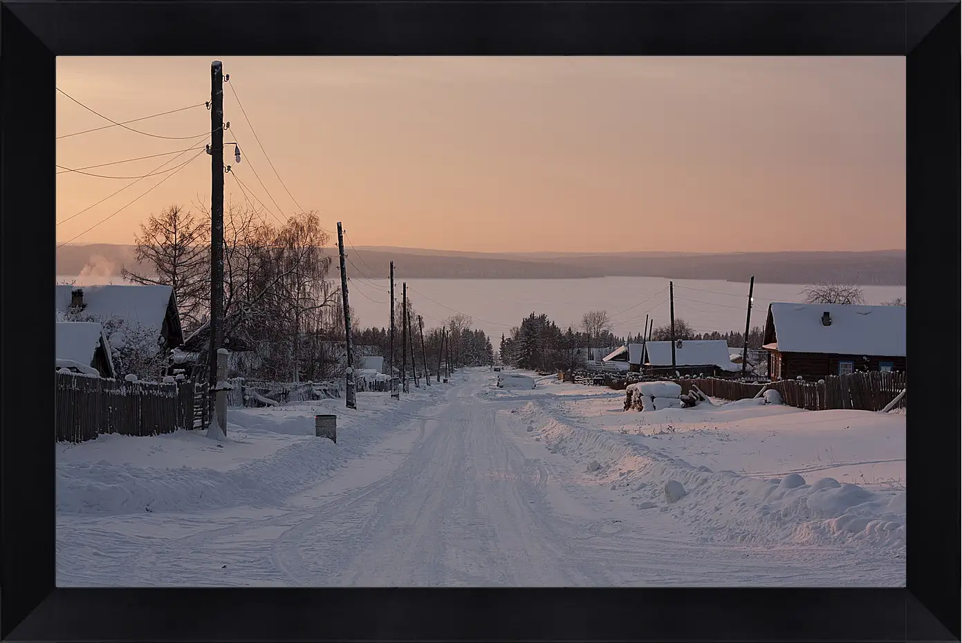 Картина в раме - Зима