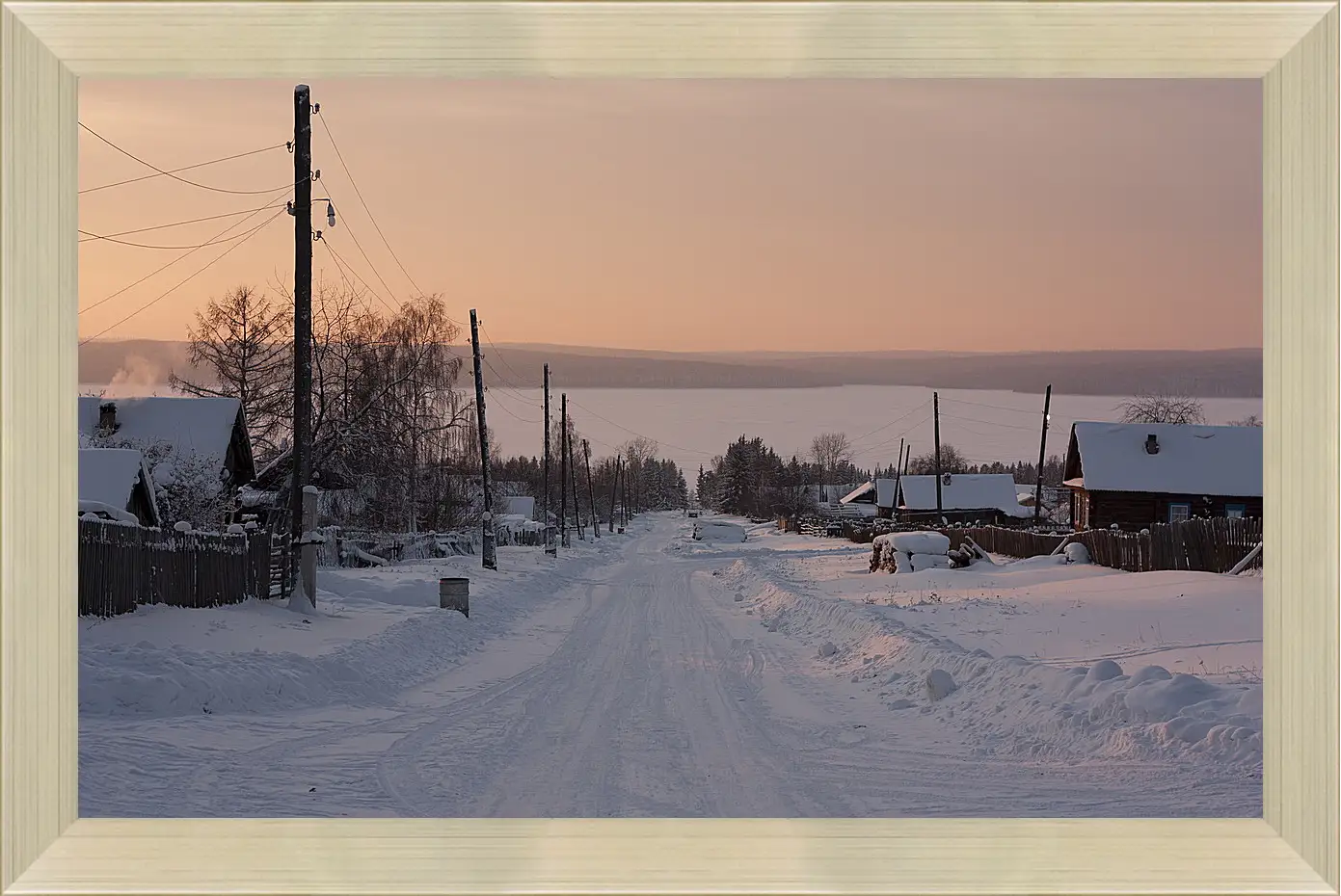 Картина в раме - Зима