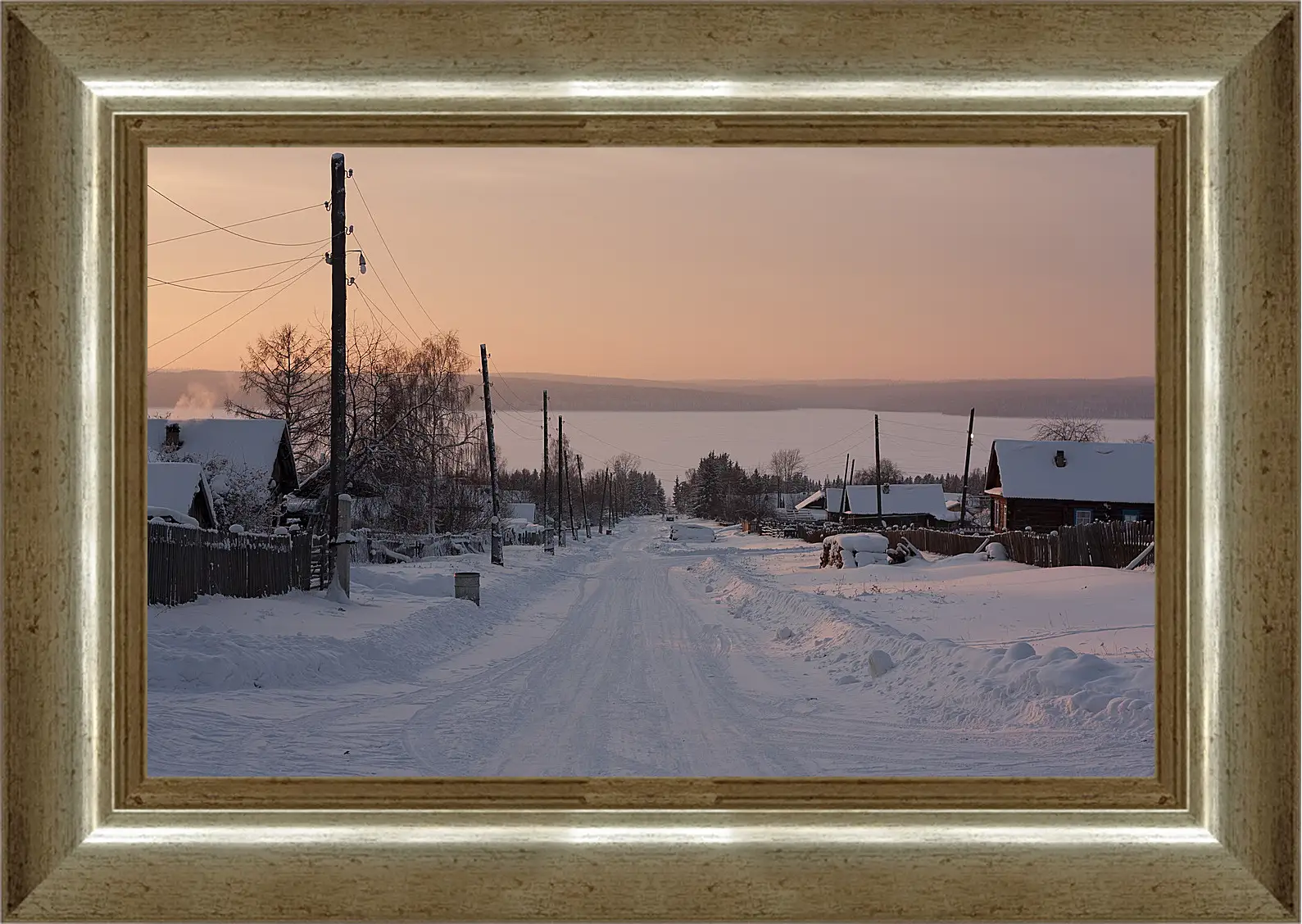 Картина в раме - Зима