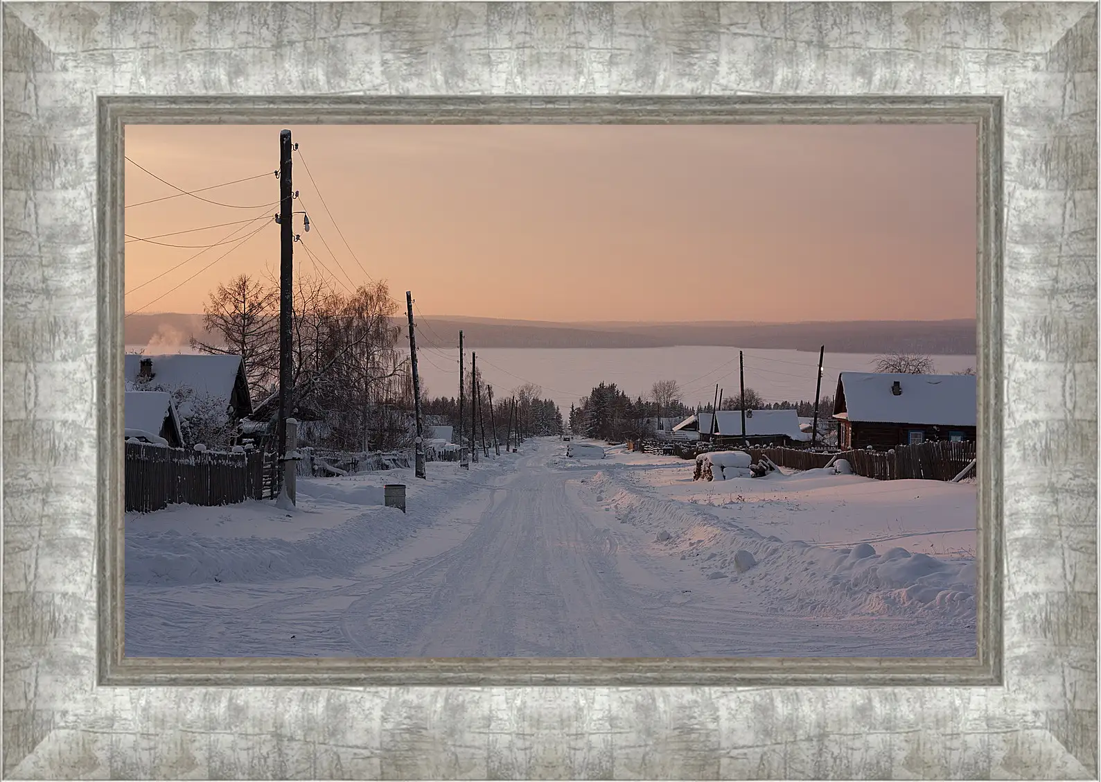 Картина в раме - Зима