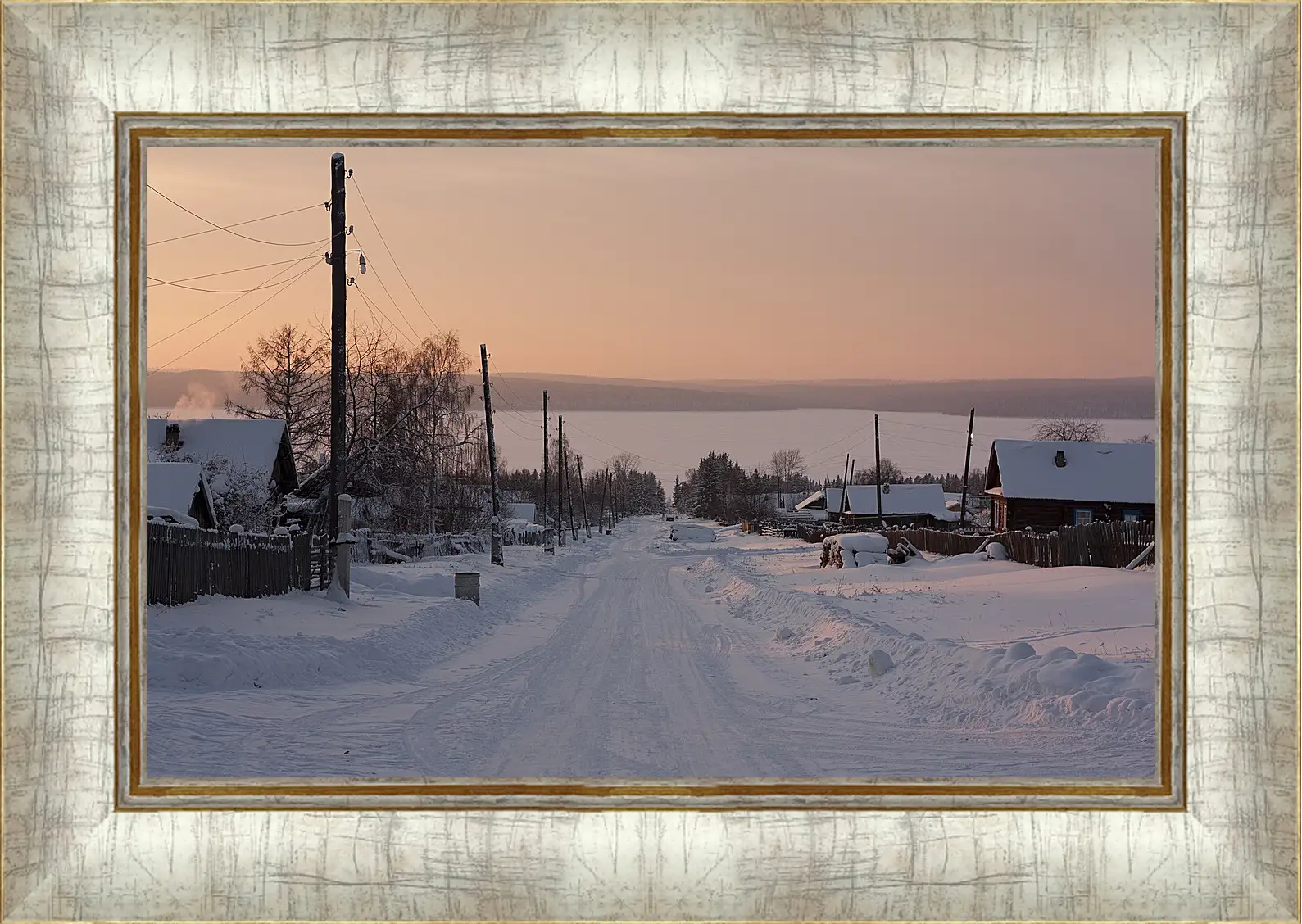 Картина в раме - Зима