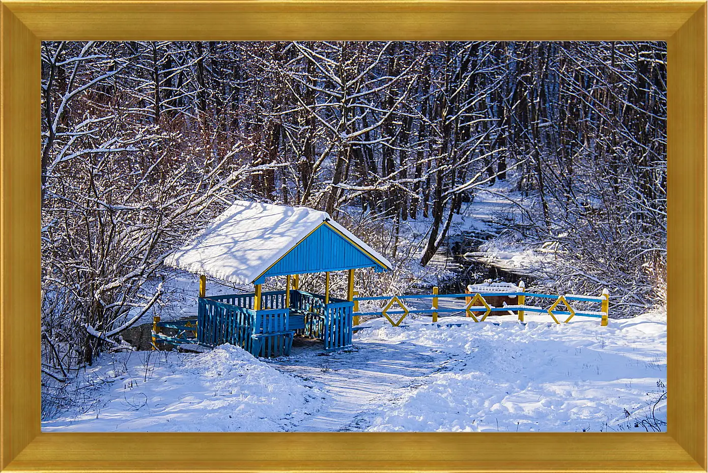 Картина в раме - Зима