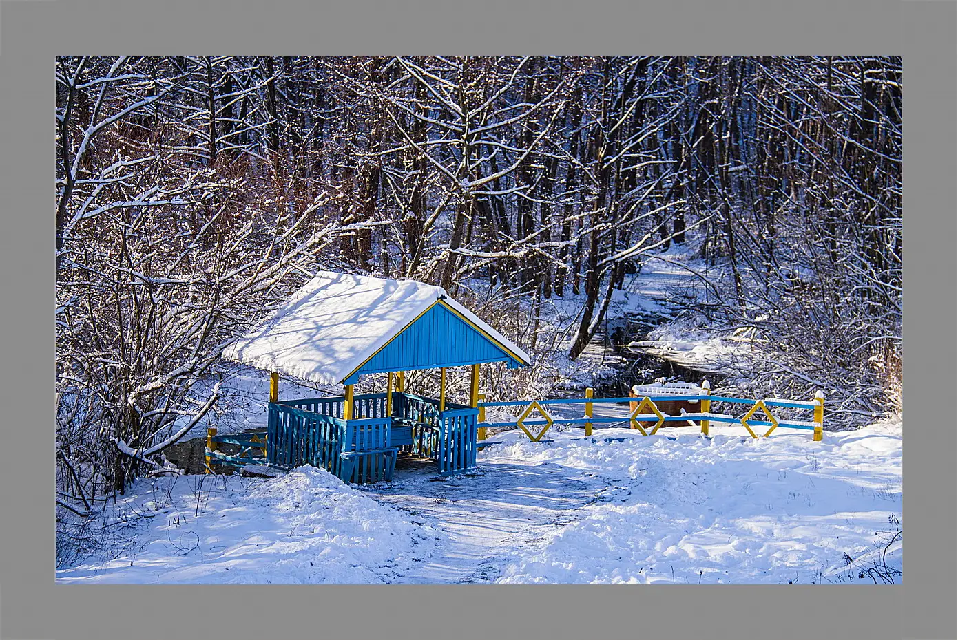 Картина в раме - Зима