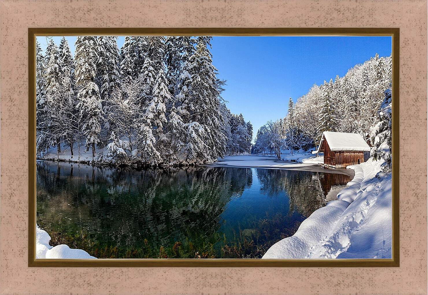 Картина в раме - Зима