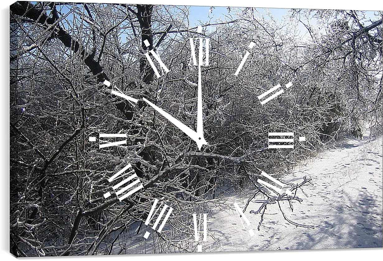 Часы картина - Зима