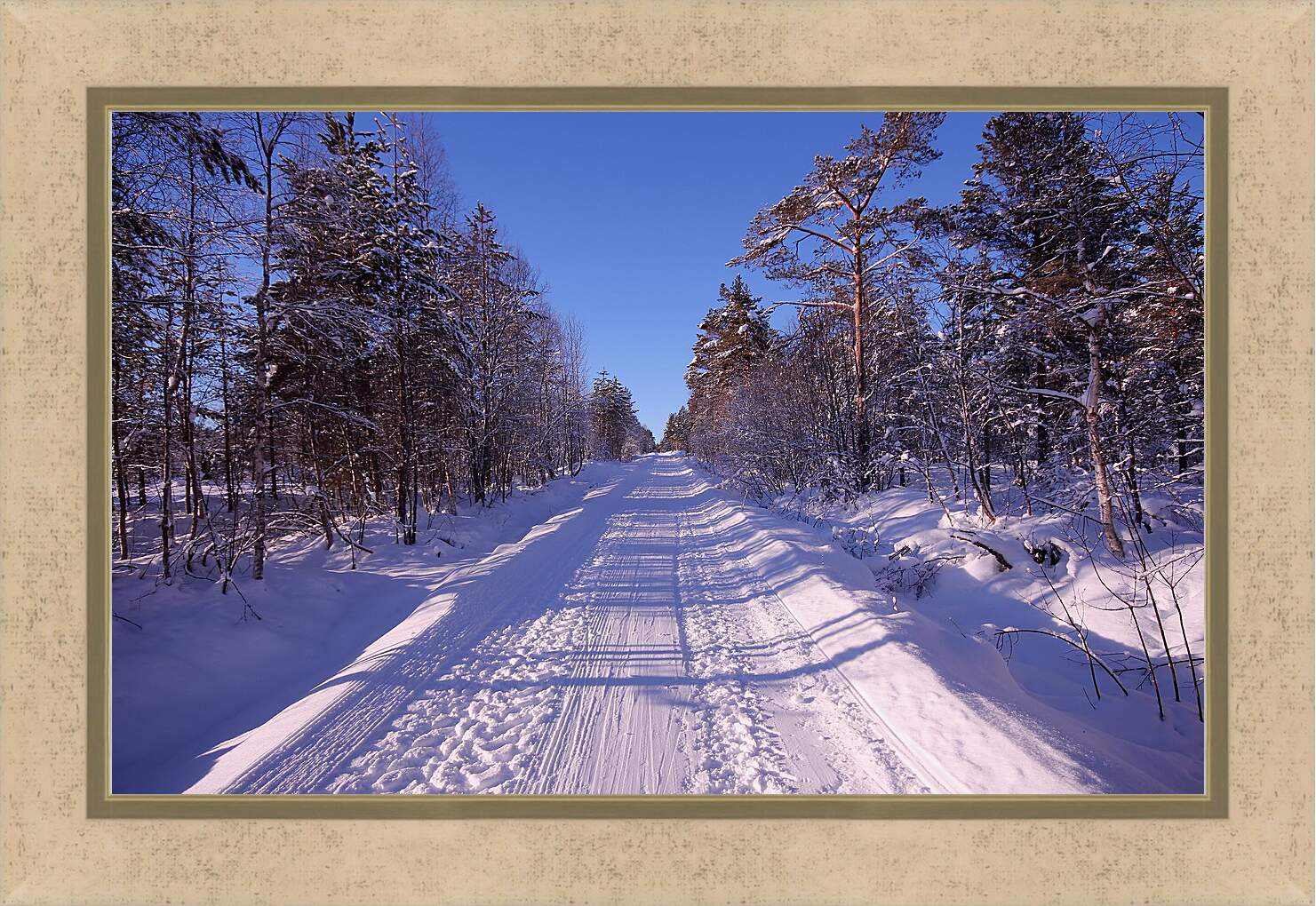 Картина в раме - Зима