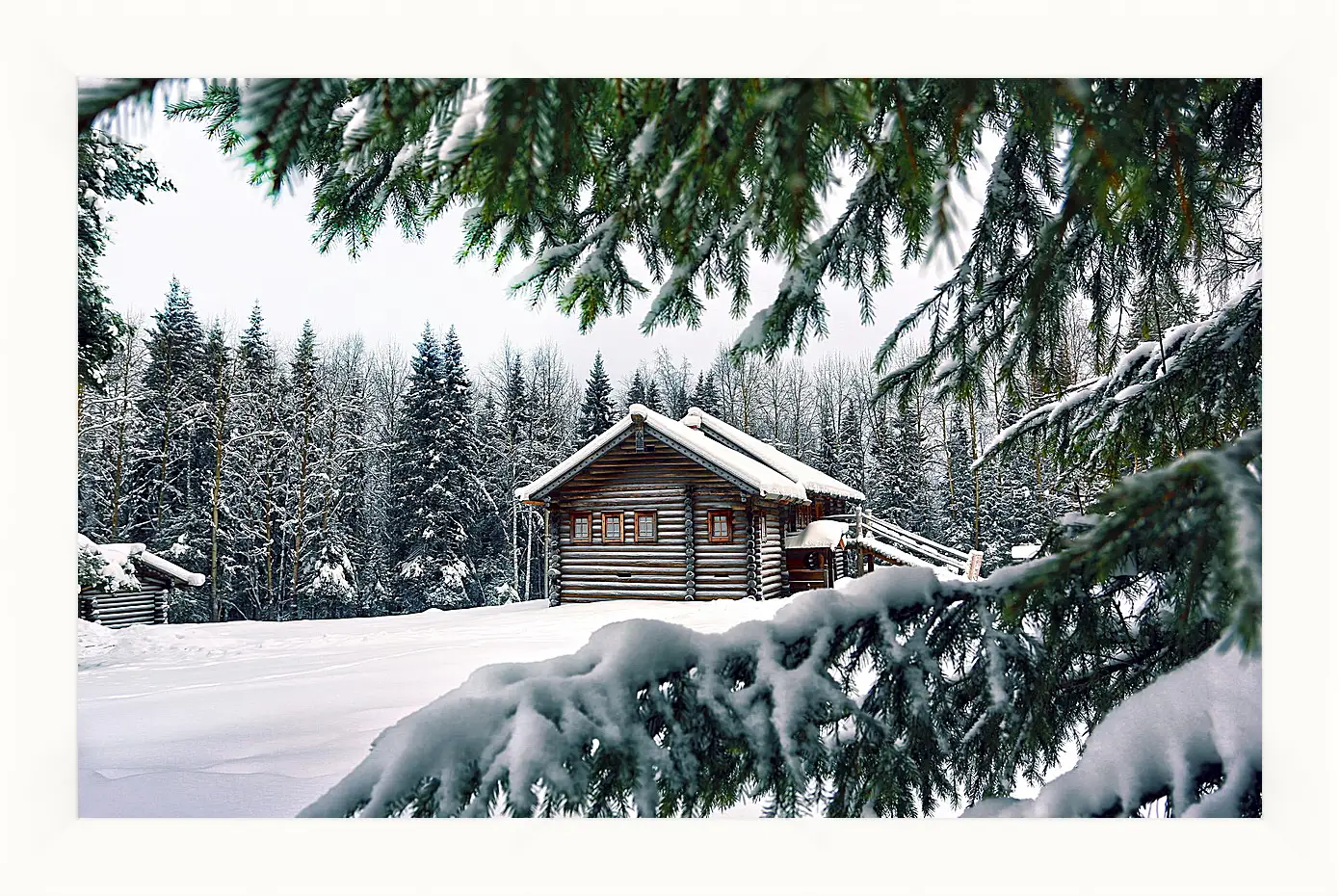 Картина в раме - Зима