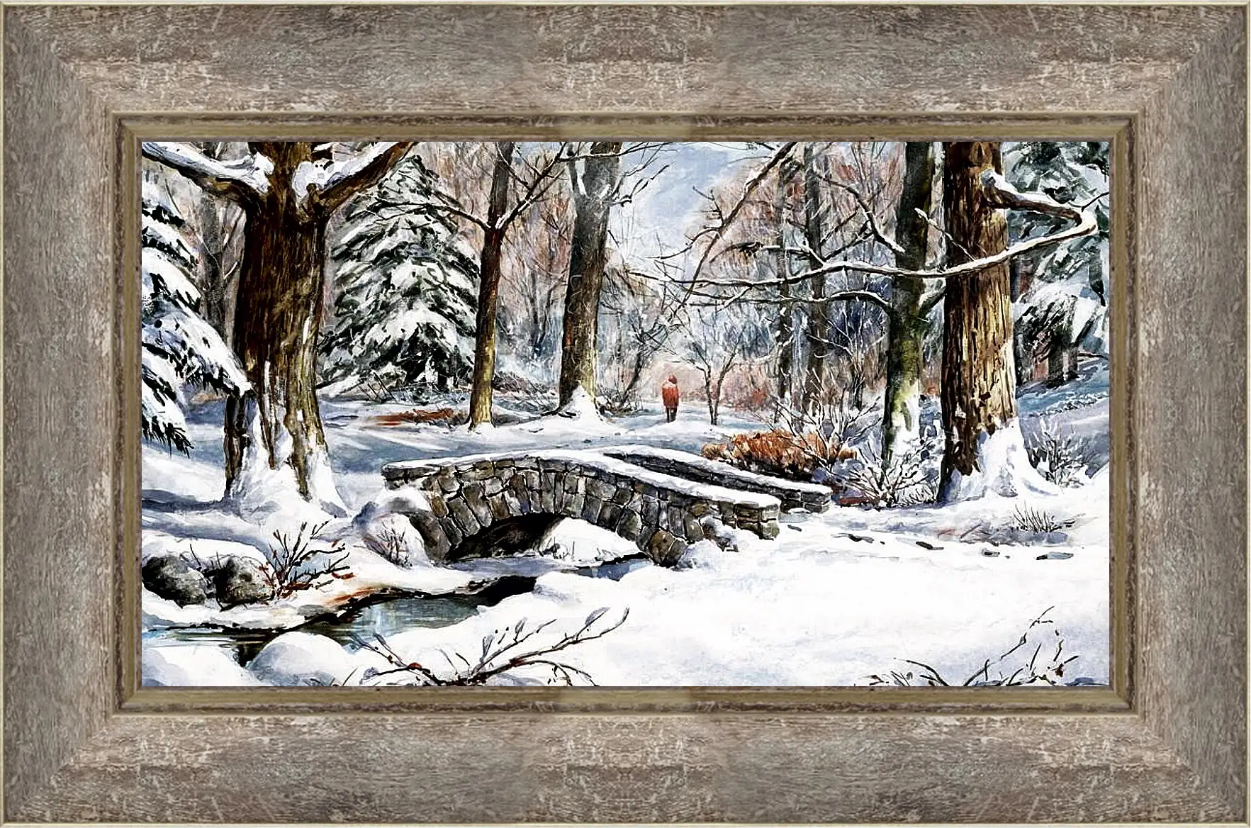 Картина в раме - Зима